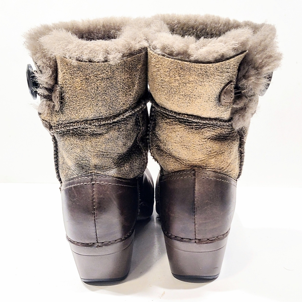 Dansko Stormy Leather Boots Clogs Shearling Lining Brown Women's EU 36 US 5.5-6 - Picture 4 of 11